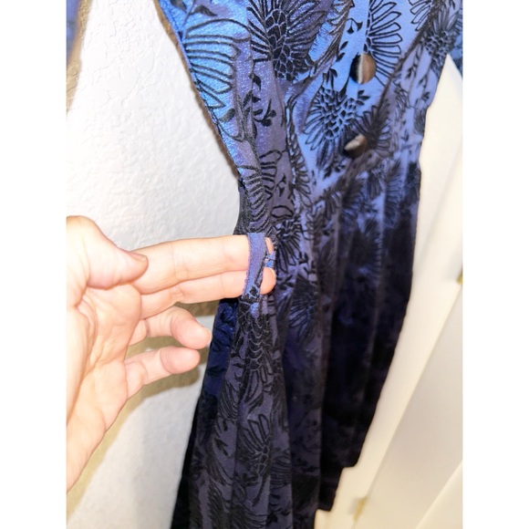 VOODOO VIXEN Paula Swing dress MIDI pleated with keyhole detail BLUE SZ: Medium - Picture 7 of 16